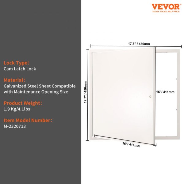 16x16inch Heavy-Duty Steel Access Panel for Drywall & Ceiling, Easy Install Removable Hinged Door for Wiring & Plumbing, Silver - Image 7