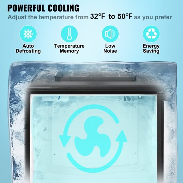 Dual Tap Kegerator - Full-Size Keg Refrigerator with Temperature Control, 32°F-50°F, Black - Image 3