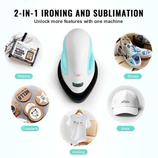 Mini Heat Press Machine Small Portable Heat Transfer Machine Green+White - Image 7