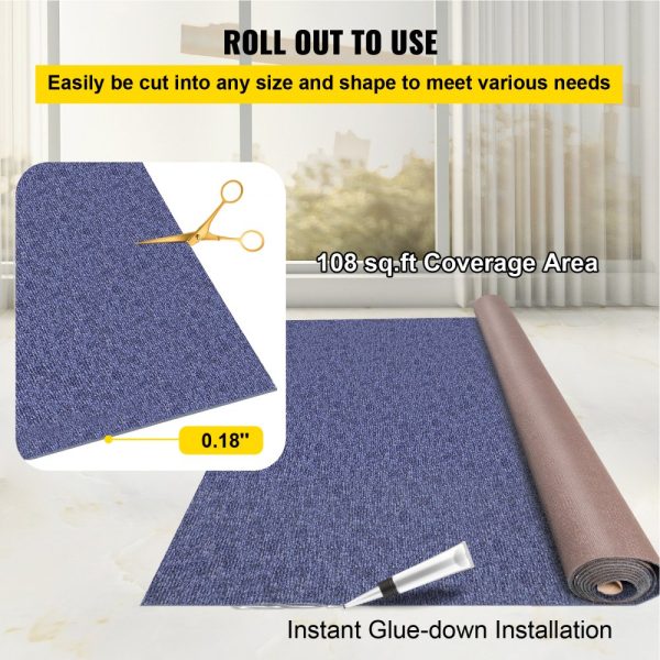 Deep Blue Marine Carpet 6ft x 18ft Boat-Grade Outdoor Rug for Deck Patio Porch Garage with Waterproof Anti-Slip Design - Image 5