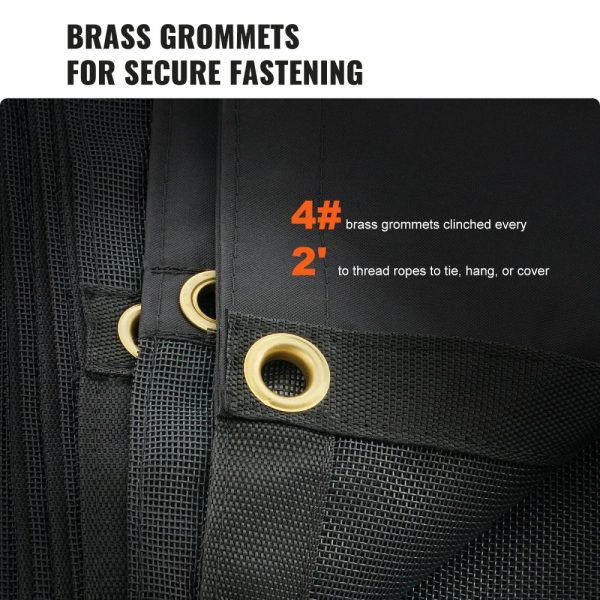 Dump Truck Mesh Tarp 7x22ft PVC-Coated Heavy Duty Black Cover with 5.5 Double Pockets Reinforced Double Needle Stitching Brass Grommets Fits Manual & Electric Trucks - Image 5