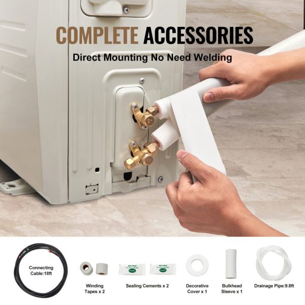 16FT Mini Split Line Set with 1/4 and 1/2 Copper Tubing Triple-Layer Insulation for Air Conditioning Heating Equipment and HVAC 18FT Connection Cable - Image 6