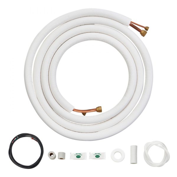 16FT Mini Split Line Set with 1/4 and 1/2 Copper Tubing Triple-Layer Insulation for Air Conditioning Heating Equipment and HVAC 18FT Connection Cable