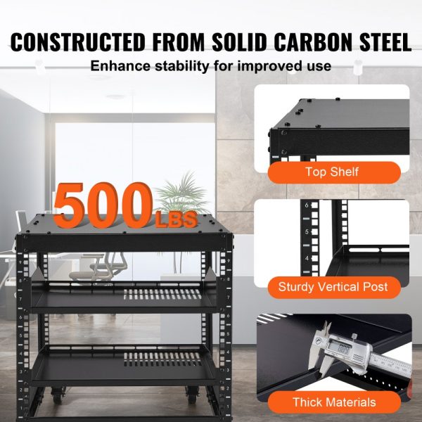 9U 4 Post Open Frame Server Rack Network Enclosure 23''-40'' Adjustable - Image 4