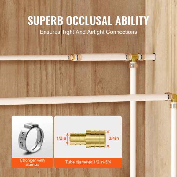 Pipe Fittings 1/2"-3/4" 50PCS Brass Clamp-style 1/2 NPT Internal Thread - Image 6