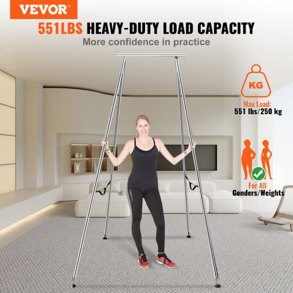Aerial Yoga Frame with 9.67ft Height - Chrome-Plated Steel Swing Stand for Aerial Yoga, Max 551.15lbs Load - Image 2