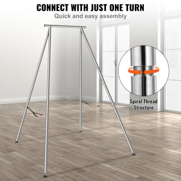 Aerial Yoga Frame with 9.67ft Height - Chrome-Plated Steel Swing Stand for Aerial Yoga, Max 551.15lbs Load - Image 6