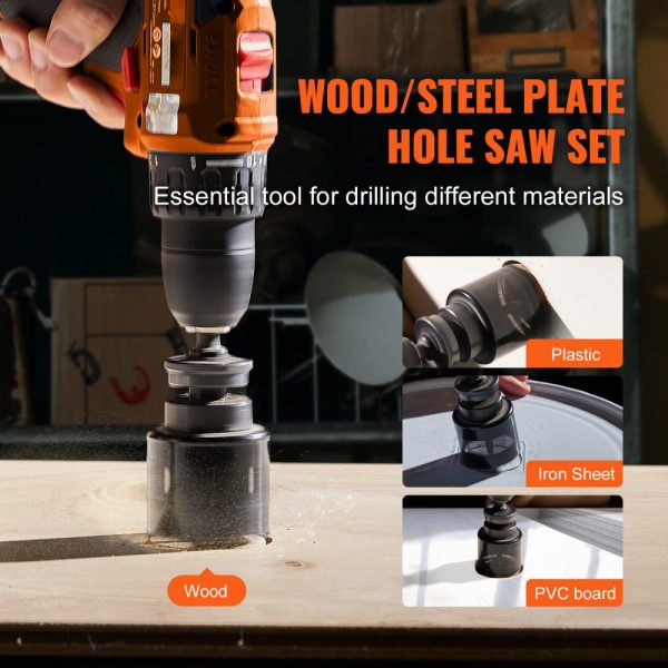 Hole Saw Set with 11 Blades, 2 Drill Bits, Hex Wrench, M42 Bimetal, 3/4 to 3, Portable Carrying Case, for Wood, Plastic, Metal - Image 6