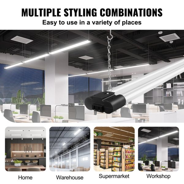 4-Pack LED Shop Light 4FT 40W 4500LM Surface Hanging Mount Fixture with ON/OFF Switch for Garage Warehouse Home Workshop and Office - Image 6