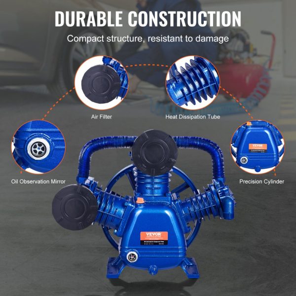 Air Compressor Pump Head 10HP 17.5CFM @ 90PSI 3-Cylinder Piston Pump Head - Image 5