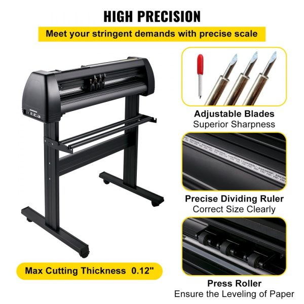 28 Inch Vinyl Plotter Cutter with LCD Display Adjustable Double Spring Pinch Rollers for Sign Cutting - Image 4