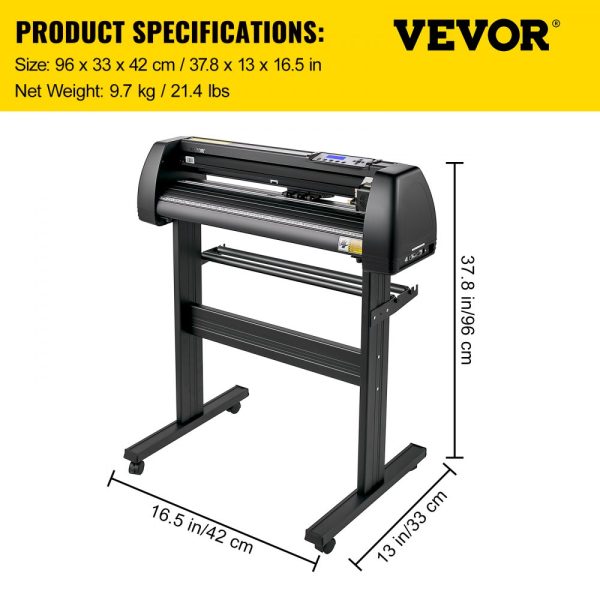 28 Inch Vinyl Plotter Cutter with LCD Display Adjustable Double Spring Pinch Rollers for Sign Cutting - Image 7