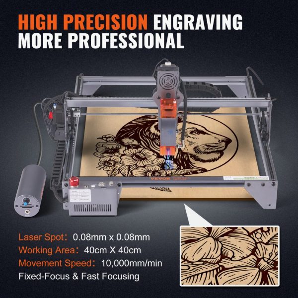 Laser Engraver Machine 10W 15.7x15.7 Large Area 10000mm/min Speed Compressed Spot Eye Protection for Wood Metal Acrylic - Image 3