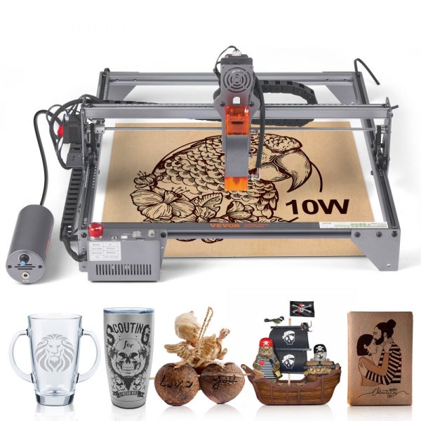 Laser Engraver Machine 10W 15.7x15.7 Large Area 10000mm/min Speed Compressed Spot Eye Protection for Wood Metal Acrylic