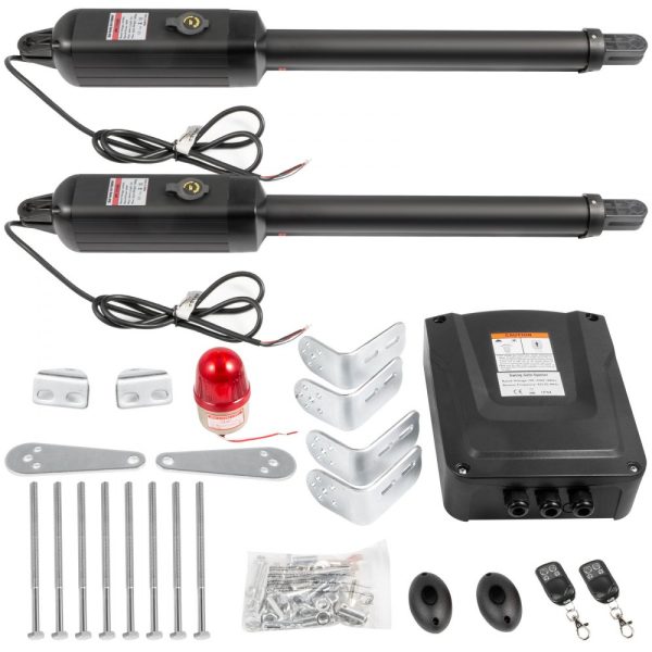 Automatic Dual Swing Gate Opener Heavy Duty AC 50W Remote Push Pull Dual Gate 16mm/s 660lbs 18ft