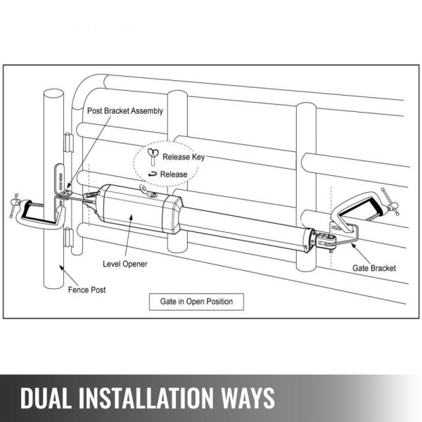 Automatic Dual Swing Gate Opener Heavy Duty AC 50W Remote Push Pull Dual Gate 16mm/s 660lbs 18ft - Image 4