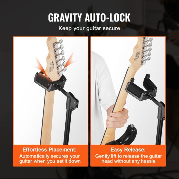 Tripod Guitar Stand Floor-Standing Foldable 35.4-47.2 in Adjustable Height - Image 3