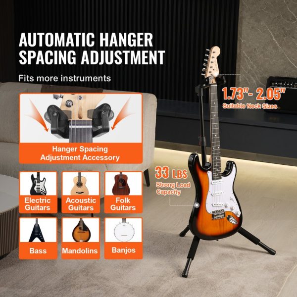 Tripod Guitar Stand Floor-Standing Foldable 35.4-47.2 in Adjustable Height - Image 4