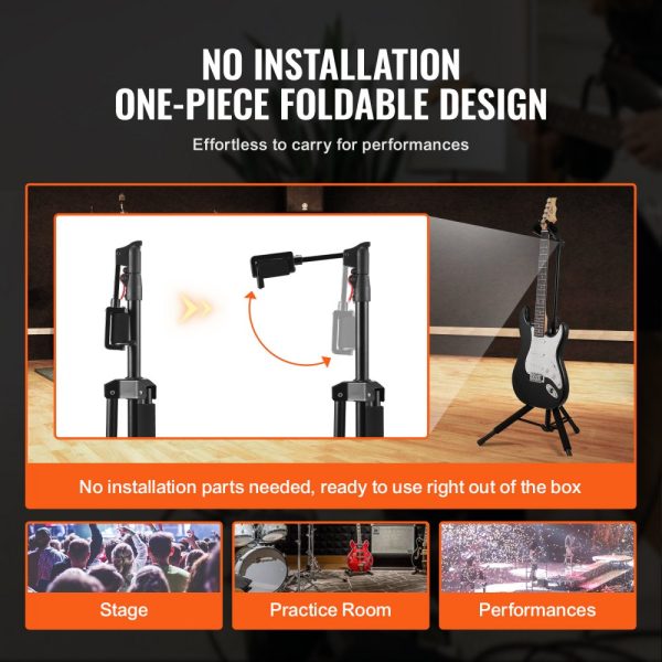 Tripod Guitar Stand Floor-Standing Foldable 35.4-47.2 in Adjustable Height - Image 6