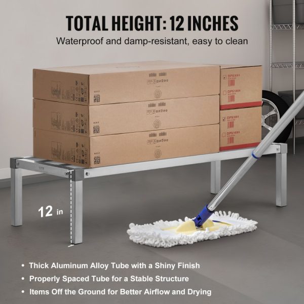 Newly Upgraded！ Aluminum Dunnage Rack Stationary Dunnage Rack 48” x 20” x 12” Storage Rack - Image 3