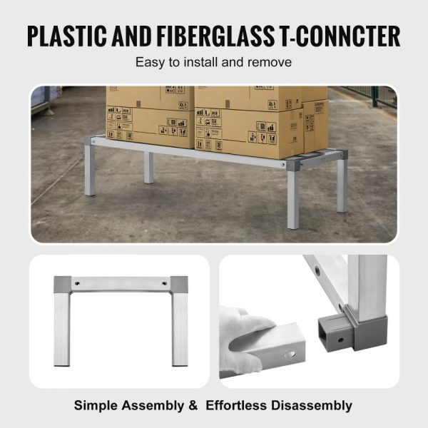 Newly Upgraded！ Aluminum Dunnage Rack Stationary Dunnage Rack 48” x 20” x 12” Storage Rack - Image 4