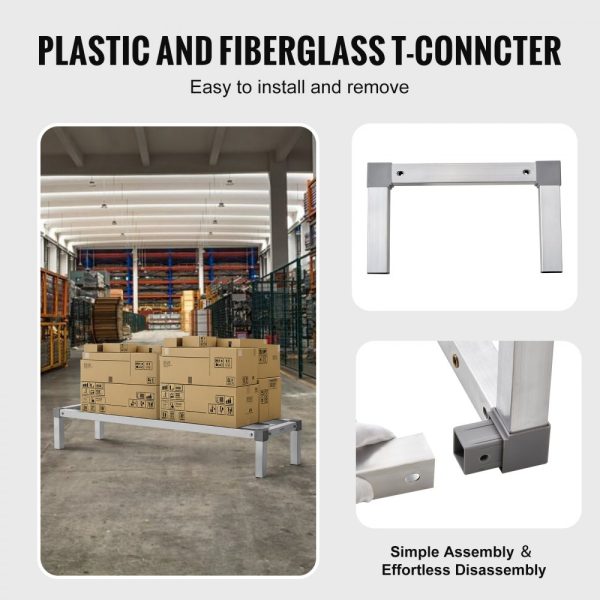 Newly Upgraded！ Aluminum Dunnage Rack Stationary Dunnage Rack 48” x 14” x 8” Storage Rack - Image 4