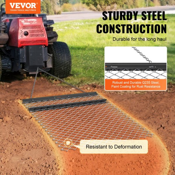 4x5' Q235 Steel Drag Harrow for ATV UTV Tractor Landscaping Sod Preparation - Image 2