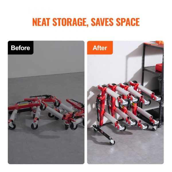 Car Dolly Rack Hydraulic Trolley Jack Stand Organizer 4-Dolly Capacity - Image 4