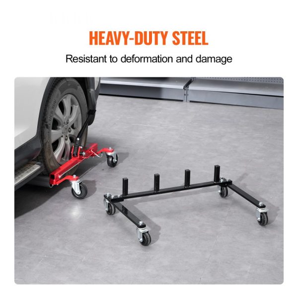 Car Dolly Rack Hydraulic Trolley Jack Stand Organizer 4-Dolly Capacity - Image 6