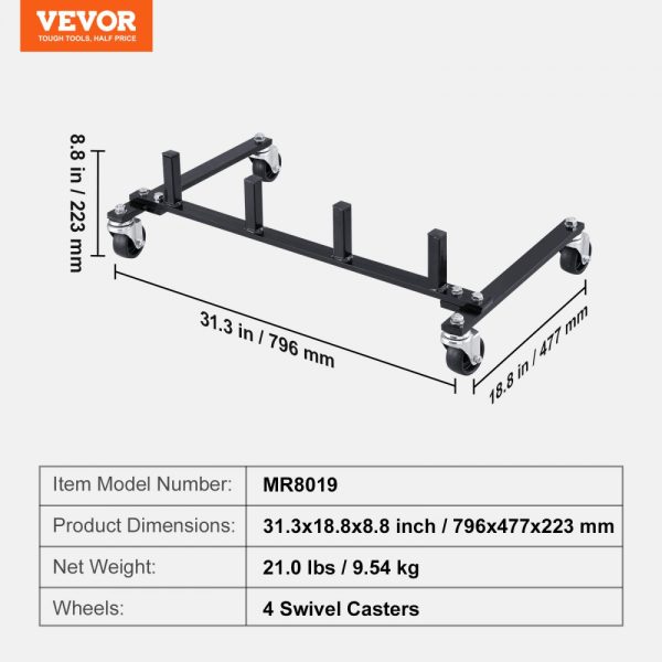 Car Dolly Rack Hydraulic Trolley Jack Stand Organizer 4-Dolly Capacity - Image 7