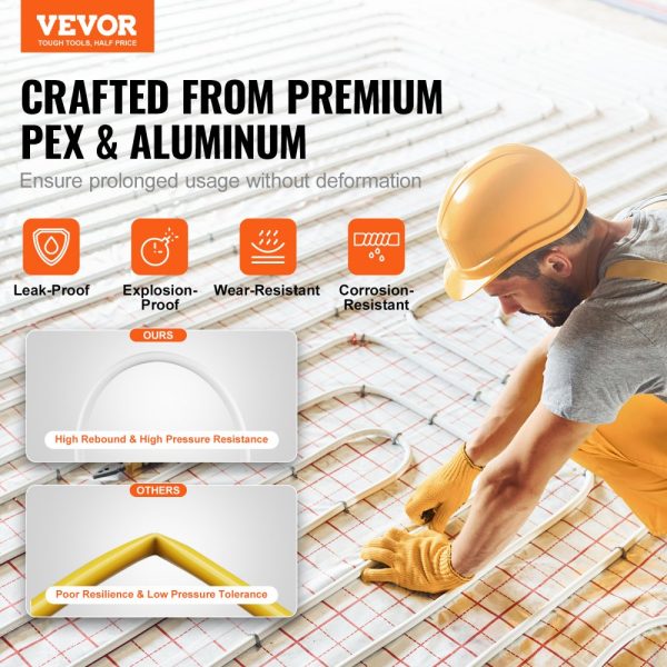 5/8 Diameter PEX-AL-PEX Composite Tube for Radiant Floor Heating - 656ft Oxygen Barrier PEX Plumbing Pipe with 0.08 Aluminum Layer - Image 2