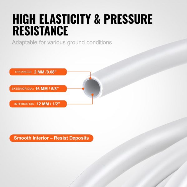 5/8 Diameter PEX-AL-PEX Composite Tube for Radiant Floor Heating - 656ft Oxygen Barrier PEX Plumbing Pipe with 0.08 Aluminum Layer - Image 4