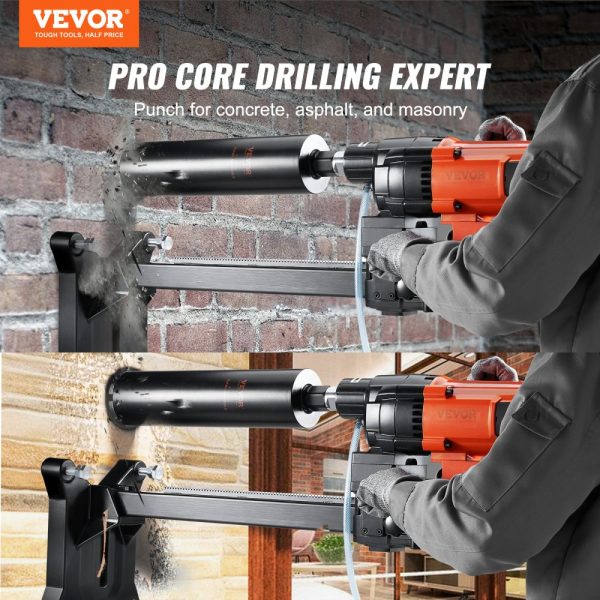 Diamond Core Drill Machine 10in Wet Concrete Core Drilling Rig Stand Wheels 750RPM 1-14 Thread Lifting Handle 10in Diameter for Concrete Brick Stone 2500W - Image 2