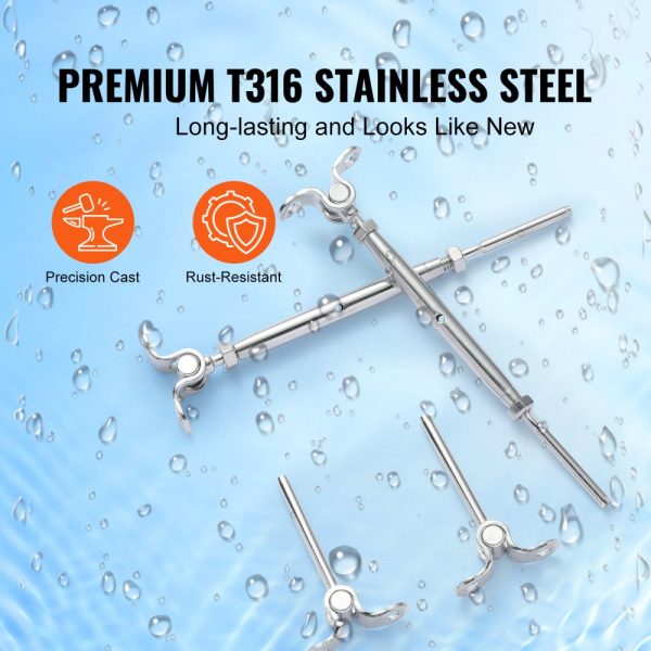 Adjustable Stainless Steel Cable Railing Hardware for Wood Posts, Marine Grade, 1/8 Wire Rope, 0-180 Degree Angle, Easy Installation, Silver, 20-Pack - Image 4