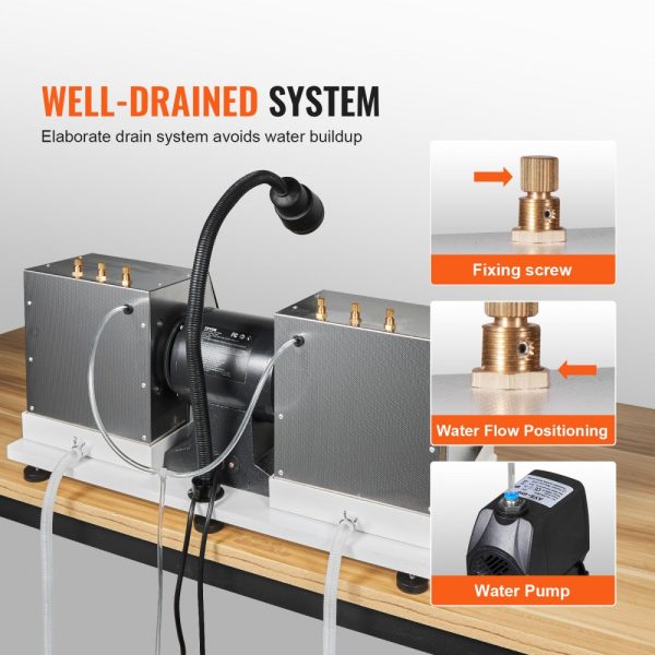 6 1/4HP 1800rpm Cabbing Machine for Gemstones and Jade Rock Polishing with Lamp and Water Pump, Gem Faceting Grinder for Cabochon Creation - Image 5