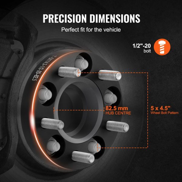1" 5"x4.5" Wheel Spacers Wheel Adapters 5 Lug Forged Spacer 4 PCS Black - Image 3