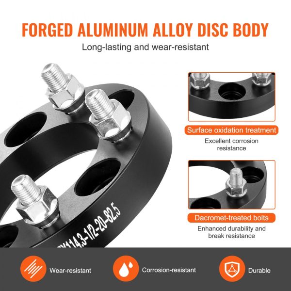 1" 5"x4.5" Wheel Spacers Wheel Adapters 5 Lug Forged Spacer 4 PCS Black - Image 5