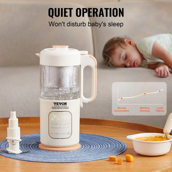 Baby Food Maker 500W Electric Baby Food Processor with 300ml Glass Bowl SUS304 Stainless Steel 4-Blade Grinder Steamer for Food Fruit Vegetable Meat - Image 5