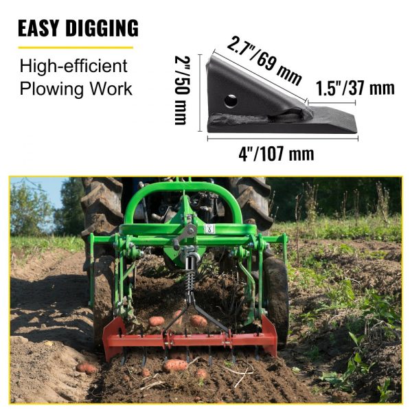 6pc Adjustable Box Blade Shank Set with 16 Scarifier, 3 Hole Box Scraper, Ripper Shank and Removable Teeth Pins for Digging and Plowing - Image 6