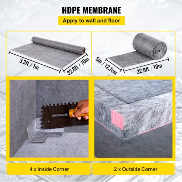 Shower Curb Kit 38x60 Watertight ABS Flange Stainless Steel Grate 4 Cuttable Curbs Trowel Pan Slope Sticks - Image 5