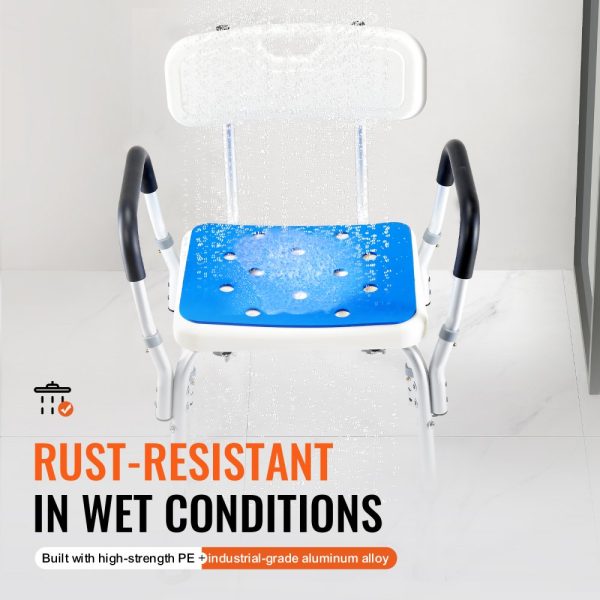 400lbs Shower Chair Bath Stool Seat Height Adjustable for Bathtub Shower - Image 4