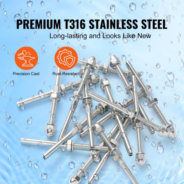 51-Pack Cable Railing Fittings T316 Stainless Steel 1/8 Cable Deck Rail Tension End for Wood/Metal Post Silver - Image 4