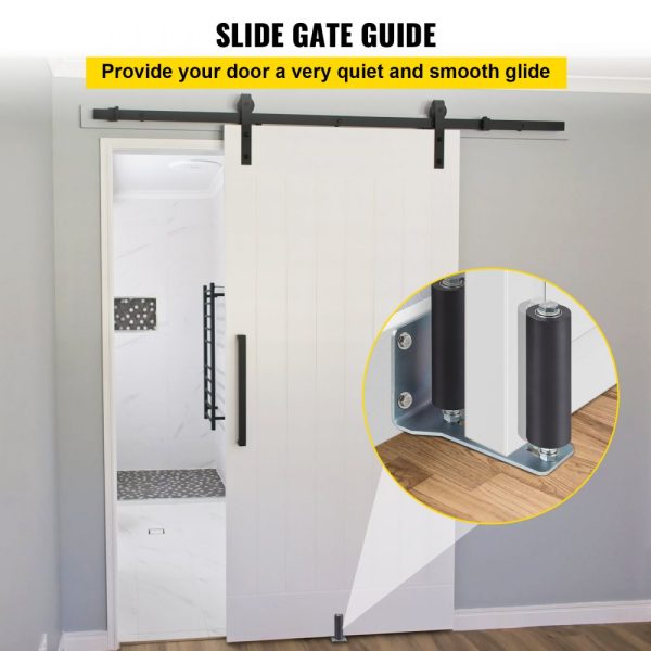 6 Black Nylon Sliding Gate Roller with Zinc Coating, L-Shape Bracket, and Adjustable Bolts - Gate Roller Guide Assembly - Image 2