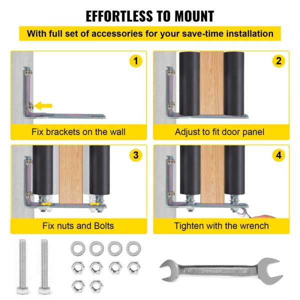 6 Black Nylon Sliding Gate Roller with Zinc Coating, L-Shape Bracket, and Adjustable Bolts - Gate Roller Guide Assembly - Image 6