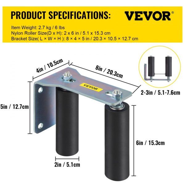 6 Black Nylon Sliding Gate Roller with Zinc Coating, L-Shape Bracket, and Adjustable Bolts - Gate Roller Guide Assembly - Image 7