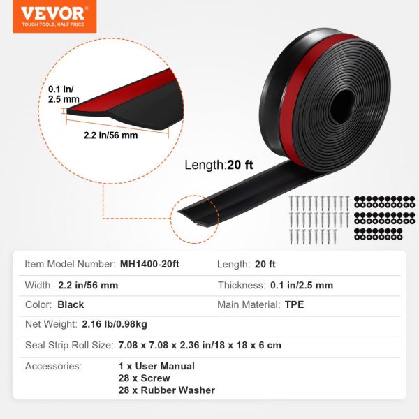 Garage Door Top and Sides Seal Strip 20 FT Universal Weather Stripping - Image 7