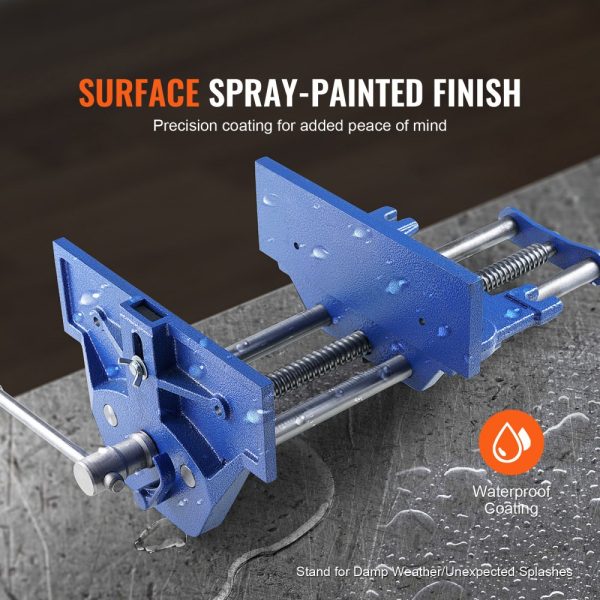 13 Inch Woodworking Bench Vise Heavy Duty Cast Iron Construction 10.6 Inch Jaw Width Quick Release Lever for Workbench Tool for Woodworking Cutting & Drilling - Image 5