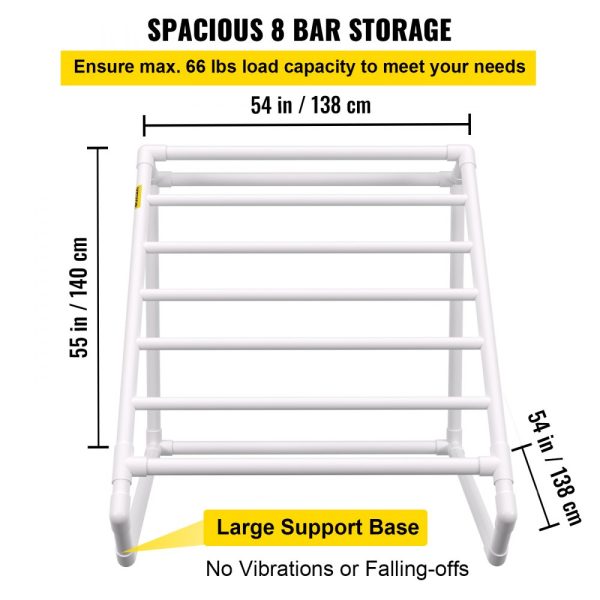 8 Bar Poolside Towel Rack with PVC Triangle Design, White, Outdoor Storage for Beach & Pool - Image 3