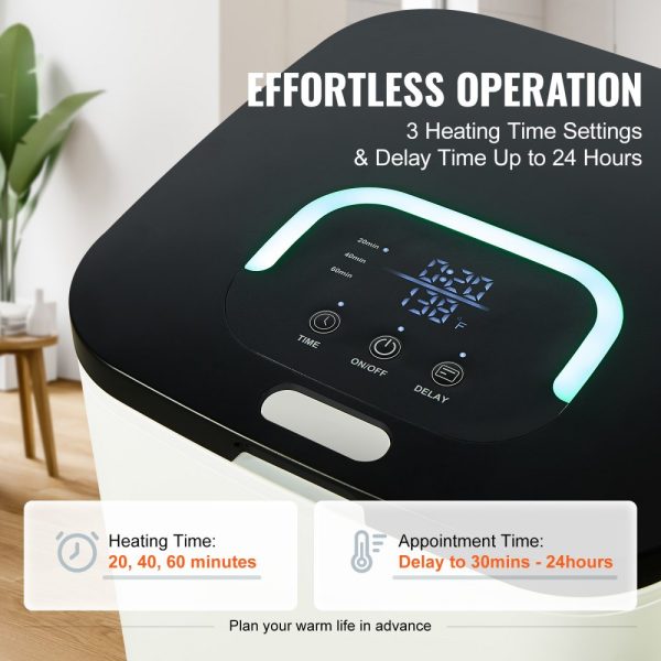 Towel Warmer 20L with 24h Delay Timer, 20/40/60 Mins Auto Shut Off, Child Lock, LED Screen, and U-Shaped Light for Bathroom, Spa, and Bedroom - Image 3