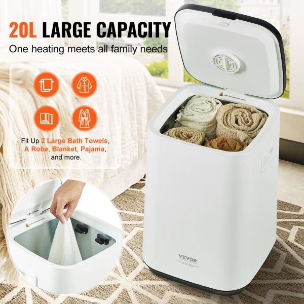 Towel Warmer 20L with 24h Delay Timer, 20/40/60 Mins Auto Shut Off, Child Lock, LED Screen, and U-Shaped Light for Bathroom, Spa, and Bedroom - Image 4